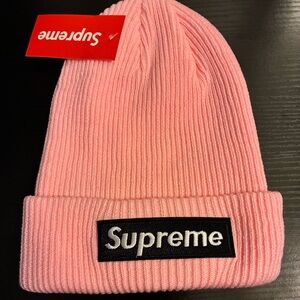 Supreme Light Pink Knit Hat
